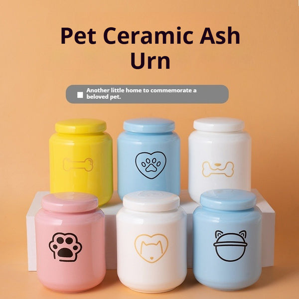 Foreign Trade Urn Dog Cat Cat Ceramic Pet Memorial Jar Sealed Bone Jar Funeral Supplies