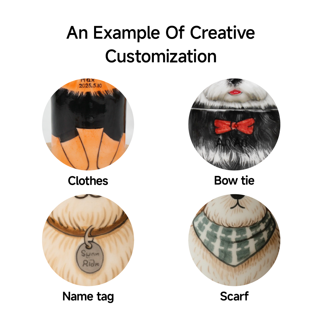 Custom-designed ceramic dog urn