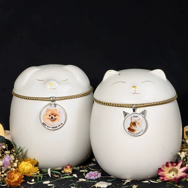 Pet death souvenir custom jar dog cat ceramic bone jar can be engraved personalized custom seal moisture-proof