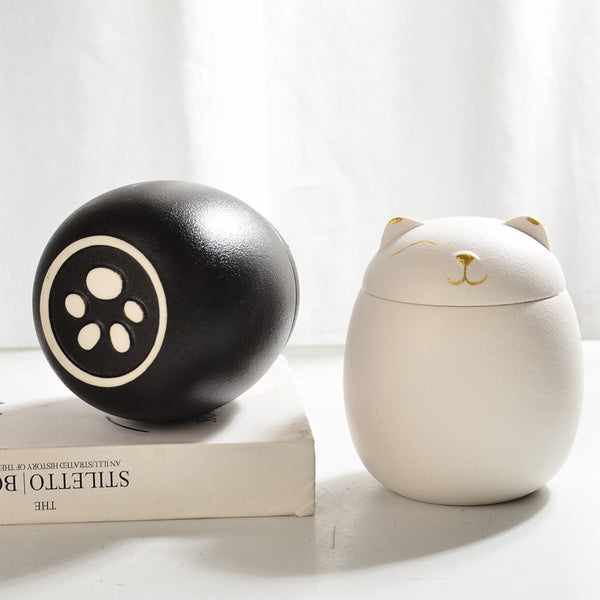 Large Lucky Cat ceramic urn portable moisture-proof pet urn commemorative jar