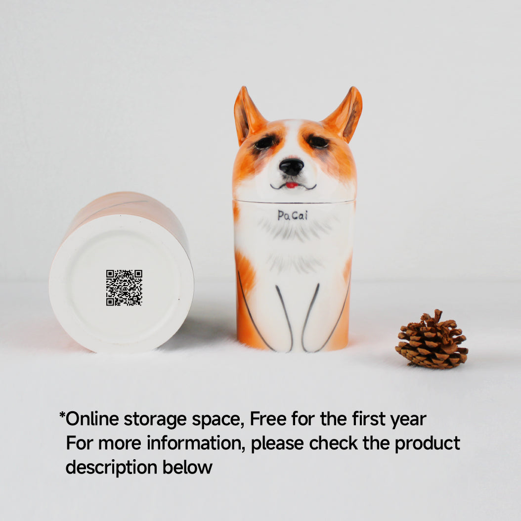 Beautiful ceramic dog urn