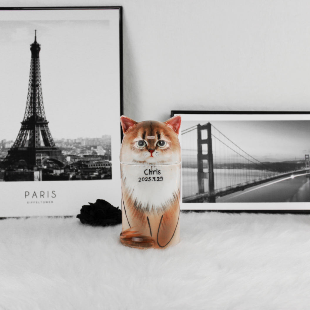 Personalized cat memorial urn