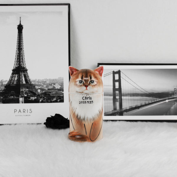 Personalized cat memorial urn