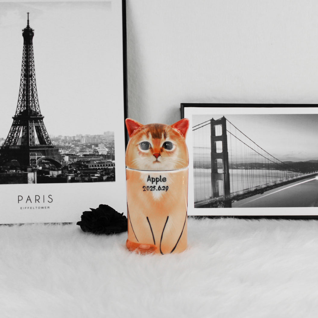 Beautiful ceramic cat urn