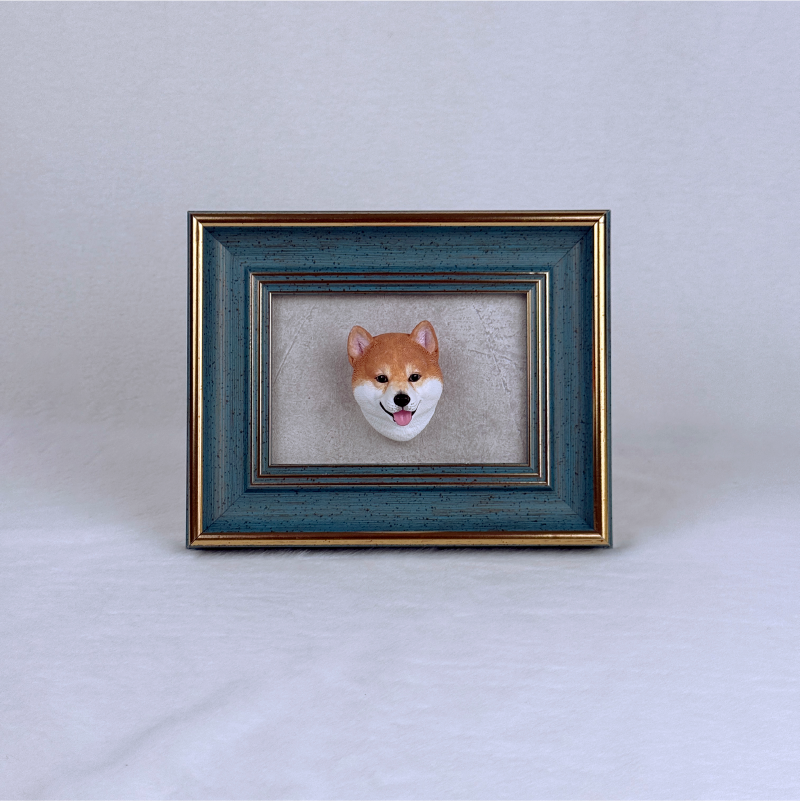 handmade pet plaster photo frame with detailed design