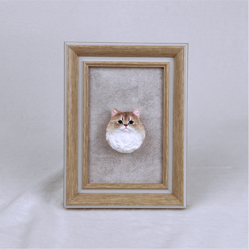 hand-painted pet plaster photo frame in vintage style