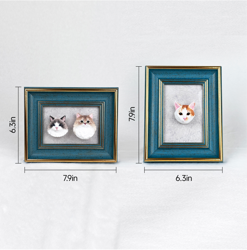custom pet plaster photo frame size reference