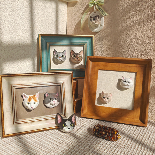 custom pet plaster photo frame with multiple models