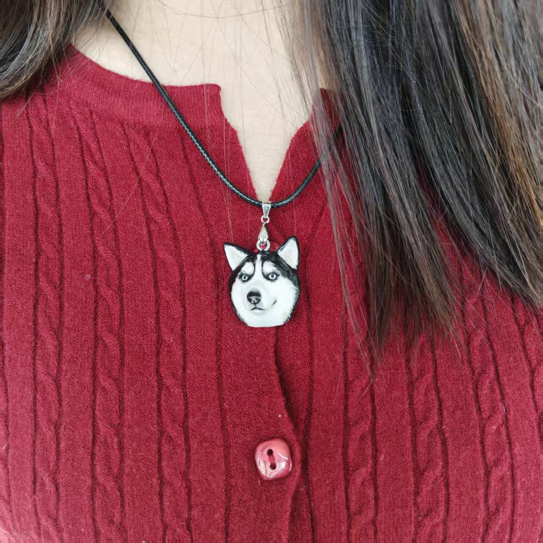 Custom dog plaster necklace 
