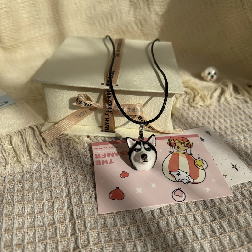 Personalized pet plaster necklace display with gift card