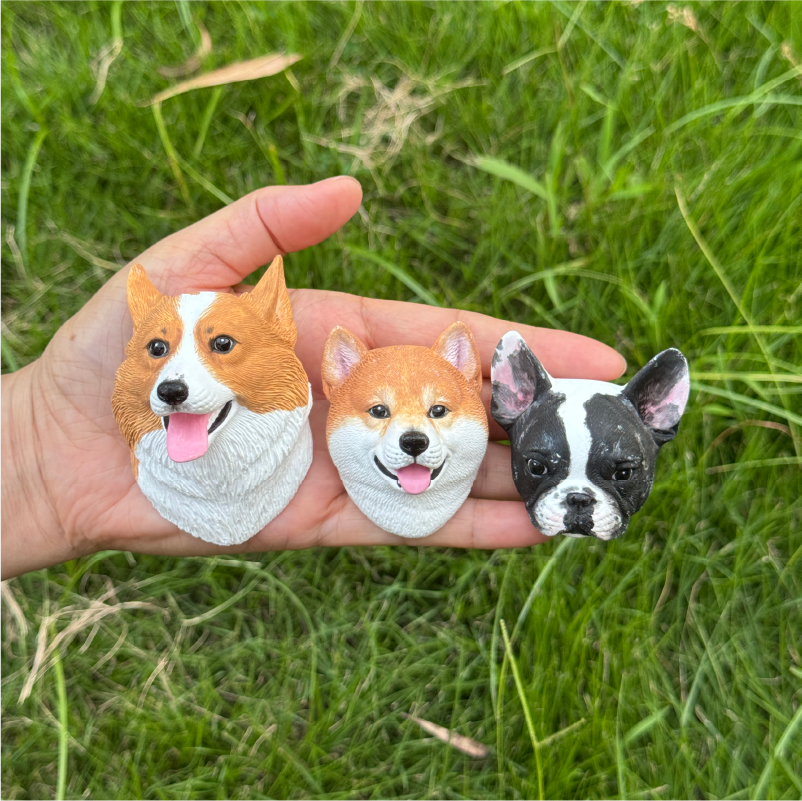 four custom pet plaster refrigerator magnets keepsake